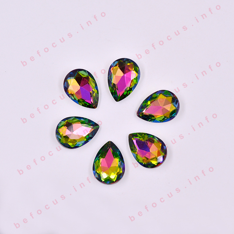 813mm Light Purple Glass Teardrop Crystal Applique Pointback Diamond Strass Non Sewing Rhinestone for DIY Crafts