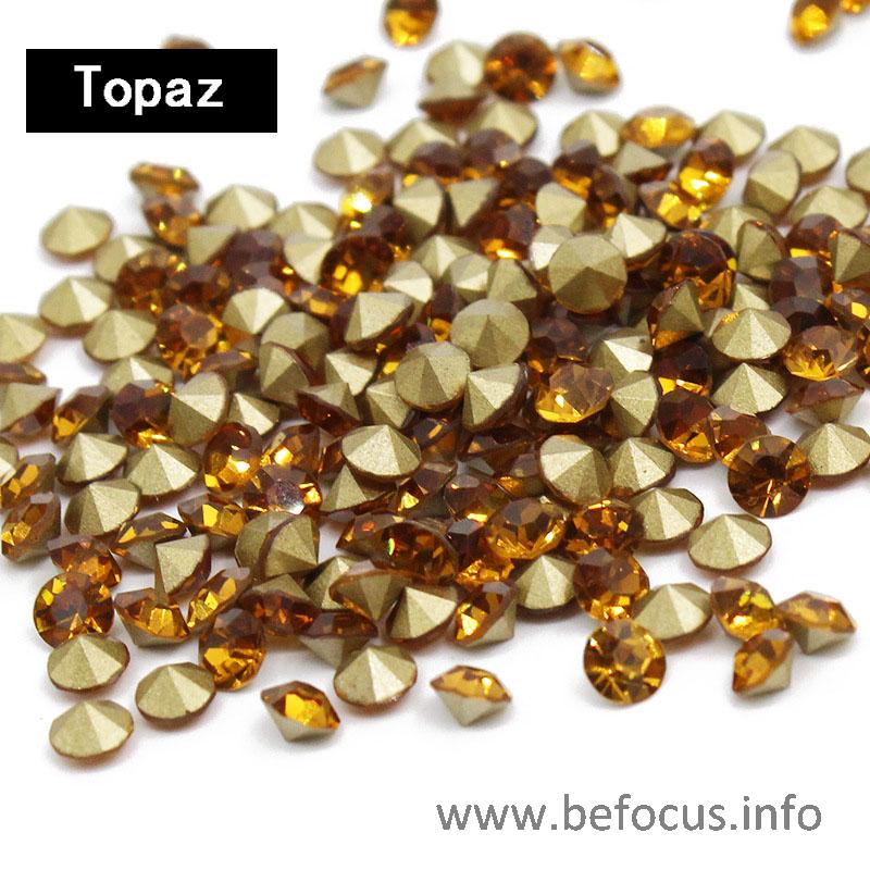 SS 6 8 10 12 16 20 30 Gold Hotfix Glass Rhinestones Hot Fix Crystal Stones Flatback Iron On Strass For DIY Clothes - copy