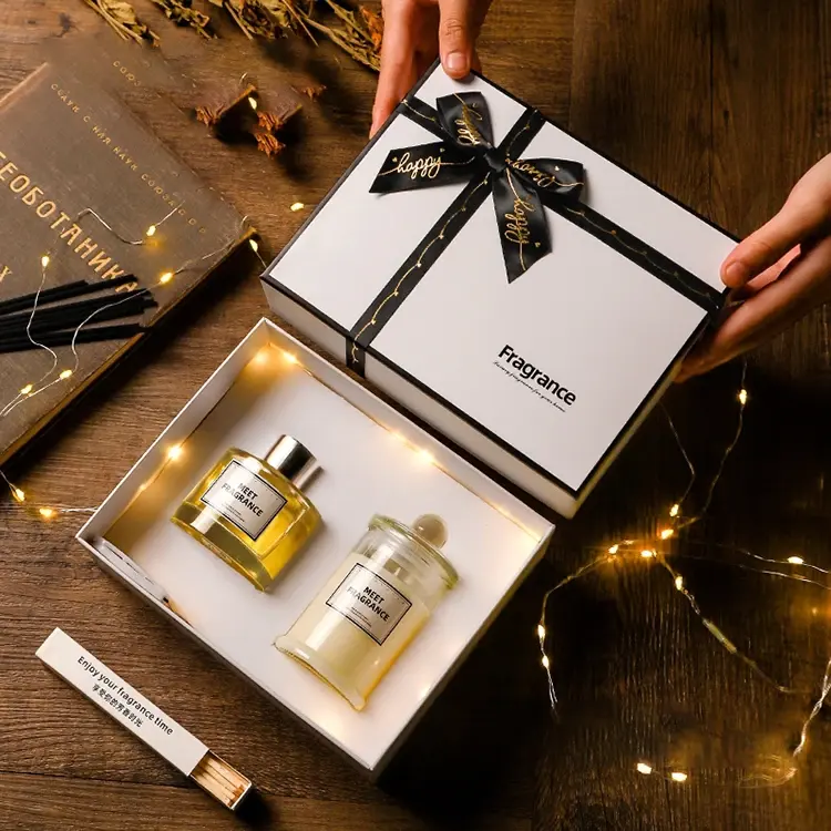 White base and lid Festival fragrance candle Gift Box
