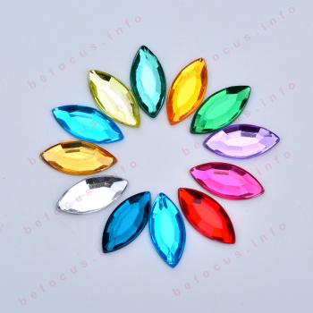 715mm Acrylic Crystal Stones Applique Mix Color Flatback Horse Eye Rhinestone for Crafts