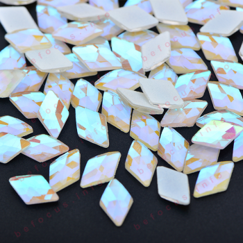 Fashion Glow in the Dark Glass Nail Rhinestone Flatback Rhombus Strass Luminous Crystal Stone for Nail Art Decoration DIY Crafts