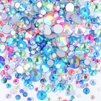 Glitter Nail Crystal Strass Sticker Mix Size Mix Color Flatback Glass Rhinestone for Nail Craft