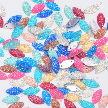 715mm Colorful Sewing Crystal Gems Applique Horse Eye Crystal Stone Flatback Resin Rhinestones