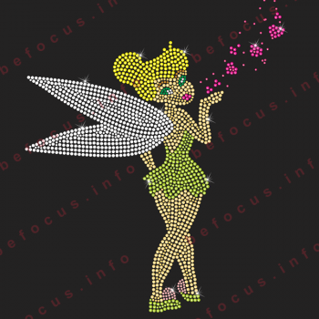 Angel Girl Design Hot Fix Rhinestone Transfer Hotfix Pattern For T-Shirt