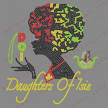 Custom Bling Do I daughters of Isis beautiful lady rhinestone iron on heat transfer for t shirt