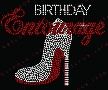 Hotfix Stones Birthday Diva Heel Rhinestone Transfer for Clothing