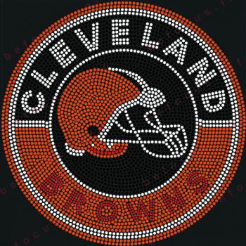 Cleveland Browns Helmet Rhinestone Transfer Iron On Applique for Clothing
