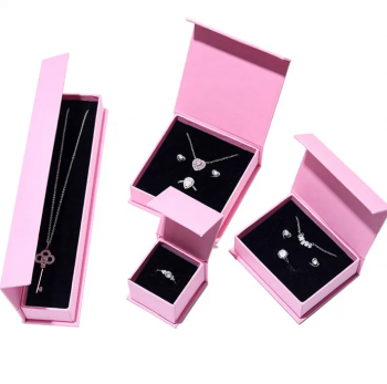 No.11 Custom logo jewelry accessories droshipping packaging pink black paper drawer box bracelet necklace earring gift jewelry box