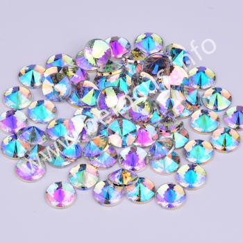 4mm 5mm 6mm 10mm Mix Color Non Hotfix Round Acrylic Crystal Stones Flatback Rivoli Rhinestones for DIY Decoration