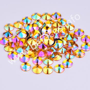 4mm 5mm 6mm 10mm Mix Color Non Hotfix Round Acrylic Crystal Stones Flatback Rivoli Rhinestones for DIY Decoration