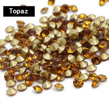 SS 6 8 10 12 16 20 30 Gold Hotfix Glass Rhinestones Hot Fix Crystal Stones Flatback Iron On Strass For DIY Clothes - copy