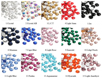 SS16 20 30 Shiny Red AB Glass Rhinestone Applique Flatback Round Crystal Strass Beads for Performance Clothing - copy