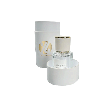 Hot stamping round tube 50ml perfume bottle gift box