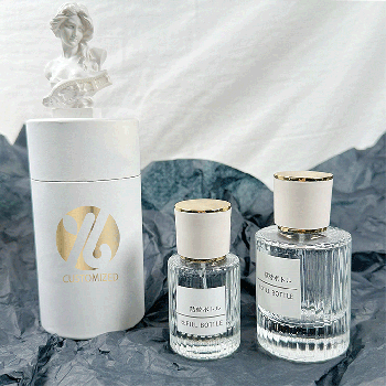 Hot stamping round tube 50ml perfume bottle gift box