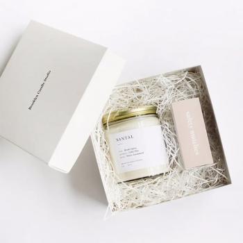 Three piece base and lid fragrance candle gift box