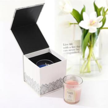 White Flipped fragrance candle Gift paper packaging Box