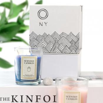 White Flipped fragrance candle Gift paper packaging Box