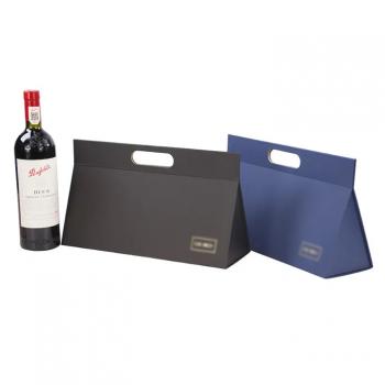 Foldable single bottle wine box