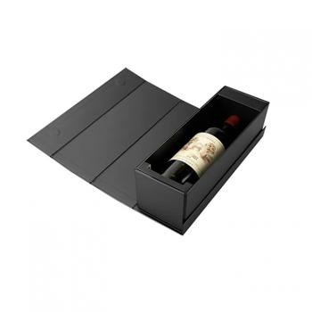 Foldable single bottle wine box with handle