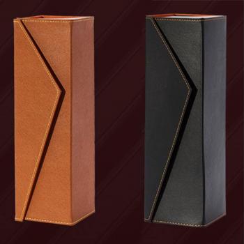 Leather folding wine box