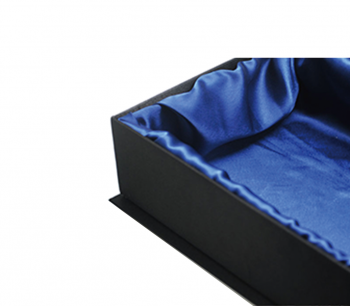 Black folding gift box with silk insert