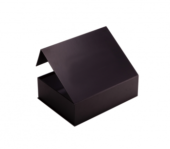 Black folding gift box with silk insert