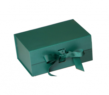 Green Folding Gift Box With Bow Ribbon