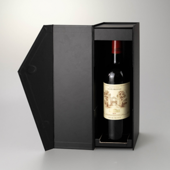 Black folding wine box