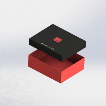 Black and red Base and lid box for clothing, belt, champagne, wine gift box