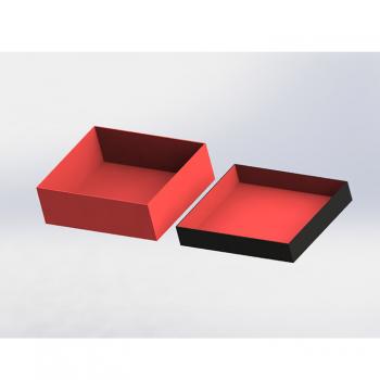 Black and red Base and lid box for clothing, belt, champagne, wine gift box
