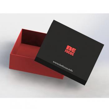 Black and red Base and lid box for clothing, belt, champagne, wine gift box